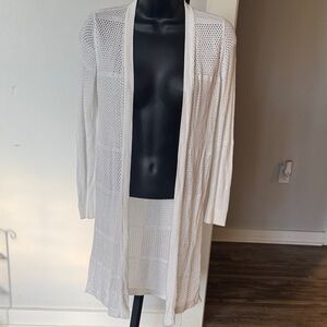 For The Republic Ivory Mesh Cardigan
